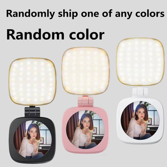 Stand Selfie Fill Light with Mirror Brightness Adjustable Magnetic Selfie Light Handheld Rotatable Magnetic Photo Light Outdoor